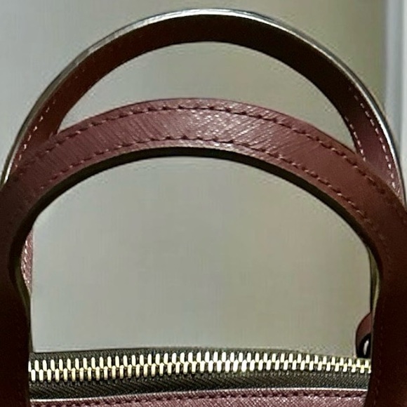 Henri Bendel NWOT Saffiano Leather Satchel & Crossbody - Burgundy + Dust Bag - Picture 12 of 17